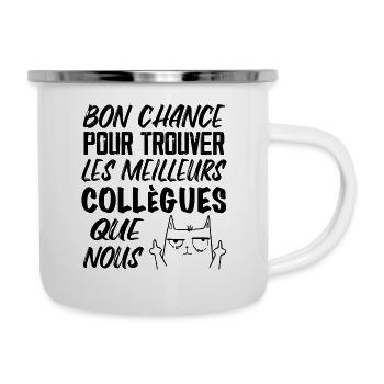 Idée Cadeau Collègue. Départ Collègues Retraite. - Tasse émaillée - blanc - Droite