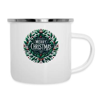 Frohe Weihnachten Design Lustiges Geschenk für Weihnachtsliebhaber - Emaille-Tasse - Weiß - Rechts