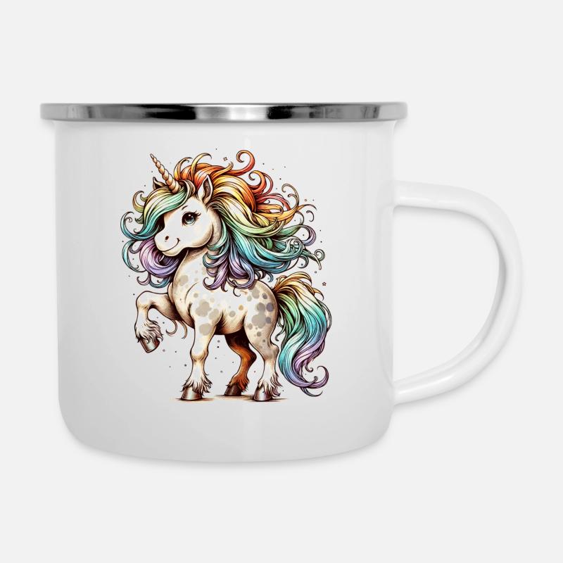 Das tollste Einhorn der Welt | Regenbogen-Einhorn - Emaille-Tasse - Weiß