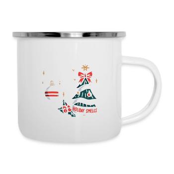 Jingle Bells und Urlaubsgerüche - Emaille-Tasse - Weiß - Rechts