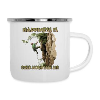 Die Kunst des Toprope Klettern Toprope Bergsteiger - Emaille-Tasse - Weiß - Rechts