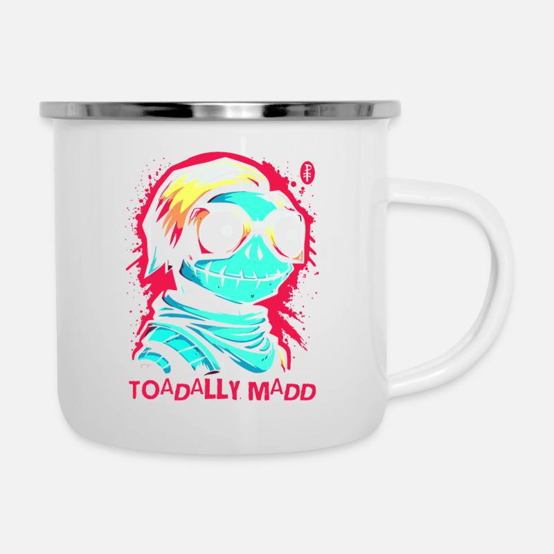 Cartoon Portrait, Totally Crazy Toad - Camper Mug - white
