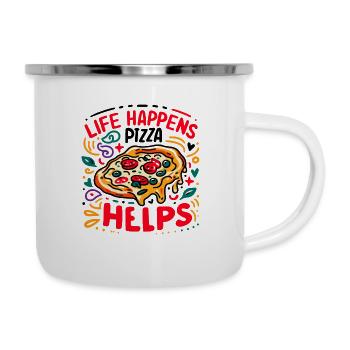 Life Happens Pizza Helps - Camper Mug - white - Right