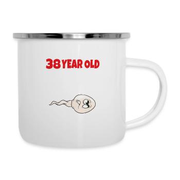 Spermie Hier Ist Ein Altes Bild Von Mir - Emaille-Tasse - Weiß - Rechts