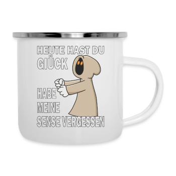 SENSENMANN SENSE VERGESSEN - Emaille-Tasse - Weiß - Rechts