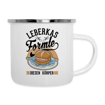 Leberkas formte diesen Körper Leberkäse - Emaille-Tasse - Weiß - Rechts