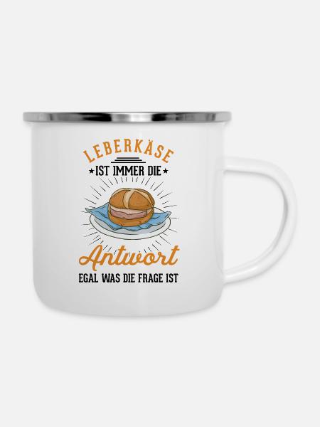Leberkas Leberkäse Fleischkäse - Emaille-Tasse - Weiß
