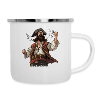 Conception de chant de mer pour les proches tout en chantant - Tasse émaillée - blanc - Droite