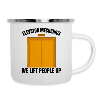 Elevator Mechanics - We Lift People Up Gift Idea - Camper Mug - white - Right