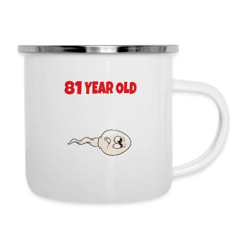 Spermie Hier Ist Ein Altes Bild Von Mir - Emaille-Tasse - Weiß - Rechts