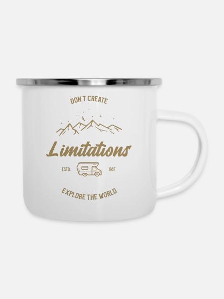 Freiheit - Emaille-Tasse - Weiß