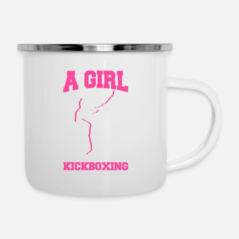 Kickboxen Kickboxer Kickboxing - Emaille-Tasse - Weiß
