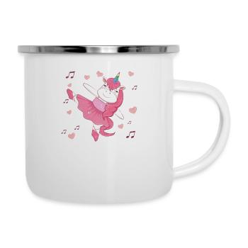 Danseuse de ballet Licorne arc-en-ciel ballerine Tutu - Tasse émaillée - blanc - Droite