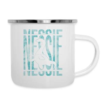 Nessie Loch Ness Monster - Emaille-Tasse - Weiß - Rechts