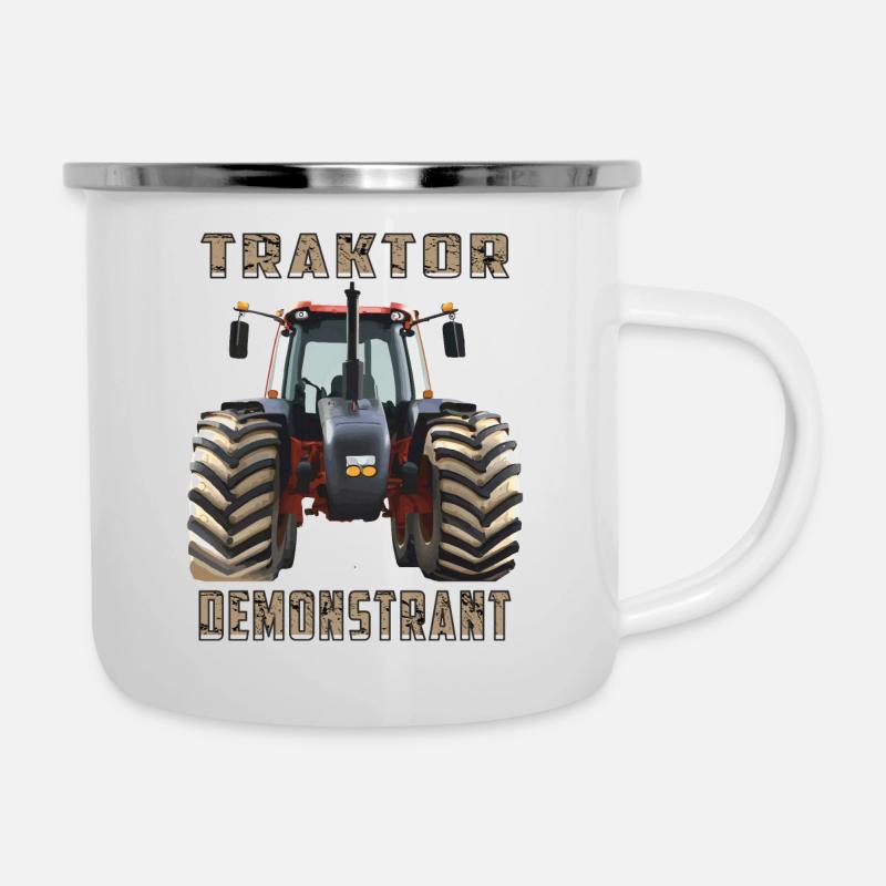 TRAKTOR DEMONSTRANT - Emaille-Tasse - Weiß