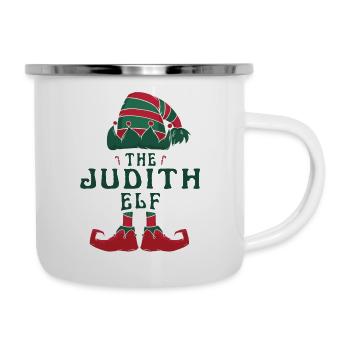 Der Judith Elf Pyjama für lustige Weihnachtsferien - Emaille-Tasse - Weiß - Rechts