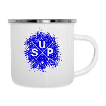 Stand Up Paddle SUP Board Standup Paddling - Emaille-Tasse - Weiß - Rechts