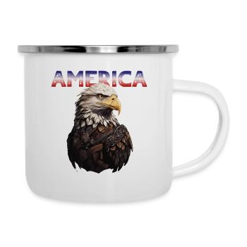Amerikanischer Weißkopfseeadler - Emaille-Tasse - Weiß - Rechts