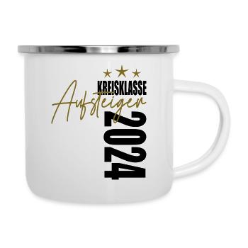 Aufsteiger Kreisklasse 2024 Aufstiegstrikot - Emaille-Tasse - Weiß - Rechts