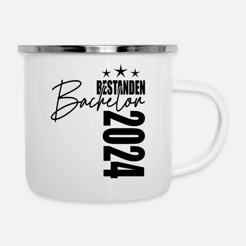 Bachelor 2024 - Emaille-Tasse - Weiß