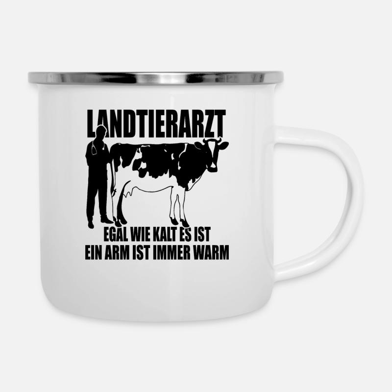 "No matter how cold it is" Country Veterinarian - Camper Mug - white