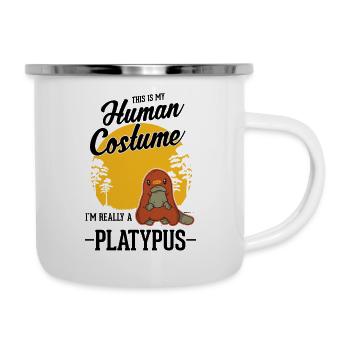 Costume Humain Ornithorynque Halloween - Tasse émaillée - blanc - Droite