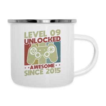 Level 9 freigeschaltet - Emaille-Tasse - Weiß - Rechts