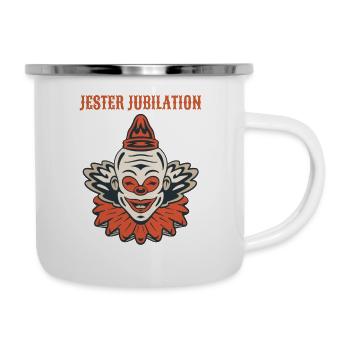Circus Clown Funny Scary Creep Jester Spooky Joker - Emaille-Tasse - Weiß - Rechts