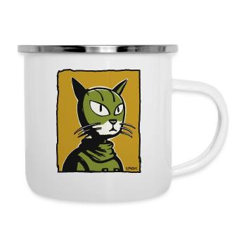 Einzigartige Katze für dich - Emaille-Tasse - Weiß - Rechts