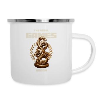 The Rebel Games begin - Emaille-Tasse - Weiß - Rechts