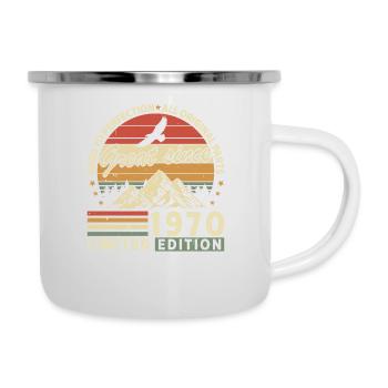 Légende vintage des années 1970 - Tasse émaillée - blanc - Droite