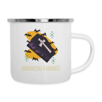 Death Coffin Goth Casket Spooky Halloween Vampires - Camper Mug - white - Right
