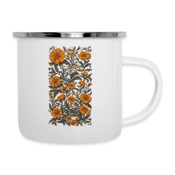 Tagetes Vintage Floral Design Aesthetic - Camper Mug - white - Right