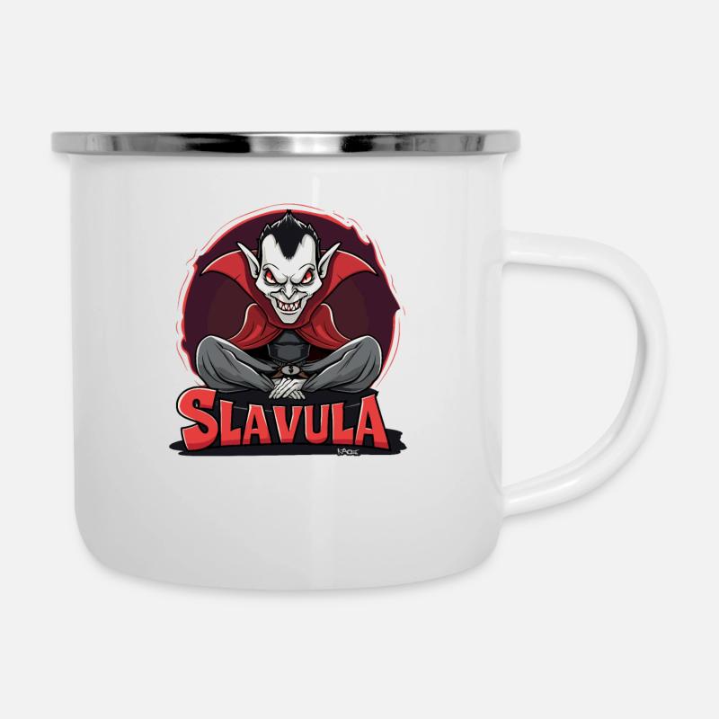 Slavula le comte vampire slave Gopnik - Tasse émaillée - blanc