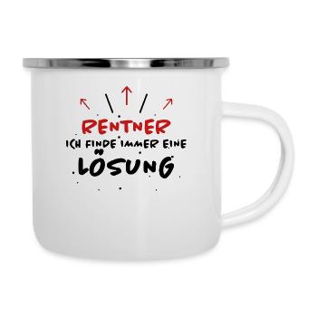 Rentner Spruch Rente Ruhestand Rentner Geschenk - Emaille-Tasse - Weiß - Rechts