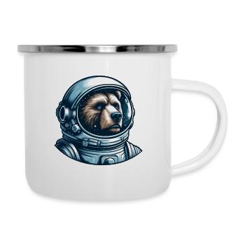 Pensive bear in outer space - Camper Mug - white - Right