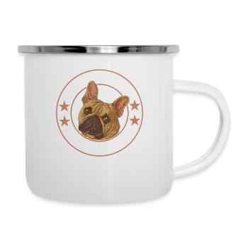 Best Dog Dad Ever French Bulldog Frenchie - Emaille-Tasse - Weiß - Rechts