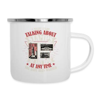 Attention : Stamp Talk entrant - Tasse émaillée - blanc - Droite