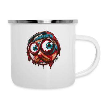 Große Augen Brille-Freak, ich habe das gesehen - Emaille-Tasse - Weiß - Rechts