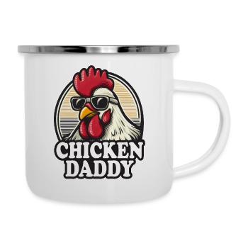 Chicken Daddy Funny Farmer Rooster Vintage Farming - Camper Mug - white - Right