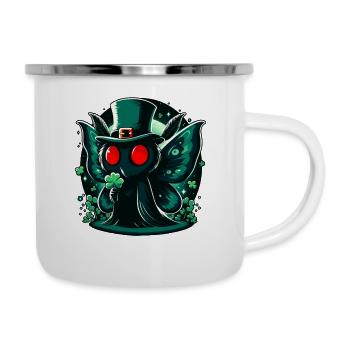 Irish Leprechaun Mothman - Emaille-Tasse - Weiß - Rechts