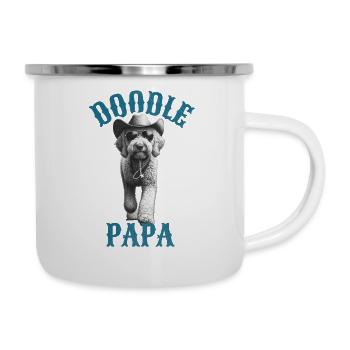 Doodle Papa - Labradoodle Goldendoodle Dad - Emaille-Tasse - Weiß - Rechts