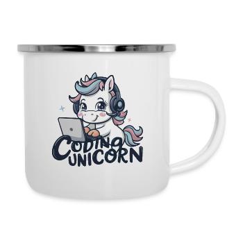 EINHORN PROGRAMMIEREN - Emaille-Tasse - Weiß - Rechts