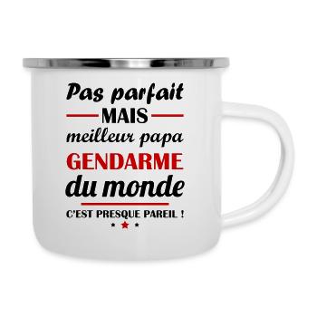 Pas parfait mais meilleur papa gendarme du monde - Tasse émaillée - blanc - Droite