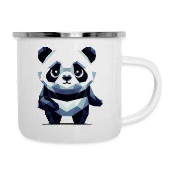 Polygon Panda - Emaille-Tasse - Weiß - Rechts