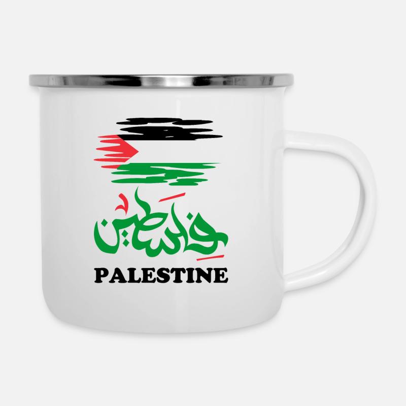 SOLIDARITÉ AVEC Palestine - Tasse émaillée - blanc