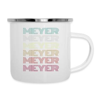 Meyer Retro Familie Nachname Geschenk - Emaille-Tasse - Weiß - Rechts