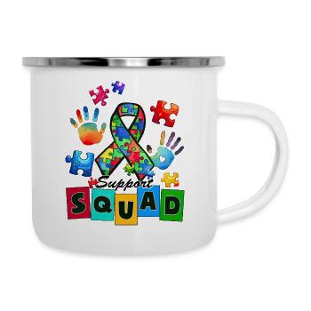 Autisme Super-héros Soignant Puzzle Enfants Anormaux - Tasse émaillée - blanc - Droite