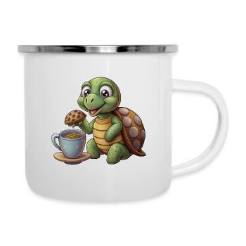 KEKSE, KAFFEEZEIT - Emaille-Tasse - Weiß - Rechts