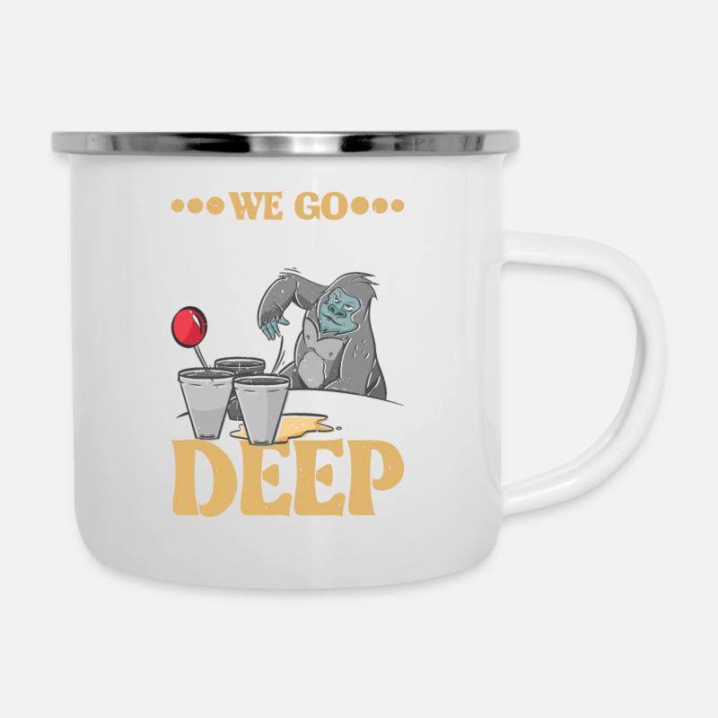 We Go Balls Deep 15 - Emaille-Tasse - Weiß